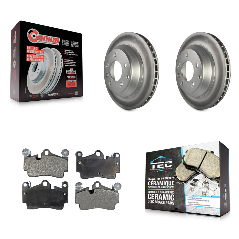 Rear Coat Disc Brake Rotor Ceramic Pad Kit For Audi Q7 Porsche Cayenne Volkswagen Touareg KGT-101493