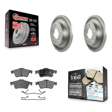 Rear Coated Disc Brake Rotors And Ceramic Pads Kit For 2004-2005 Mazda 3 2.0L KGT-101498