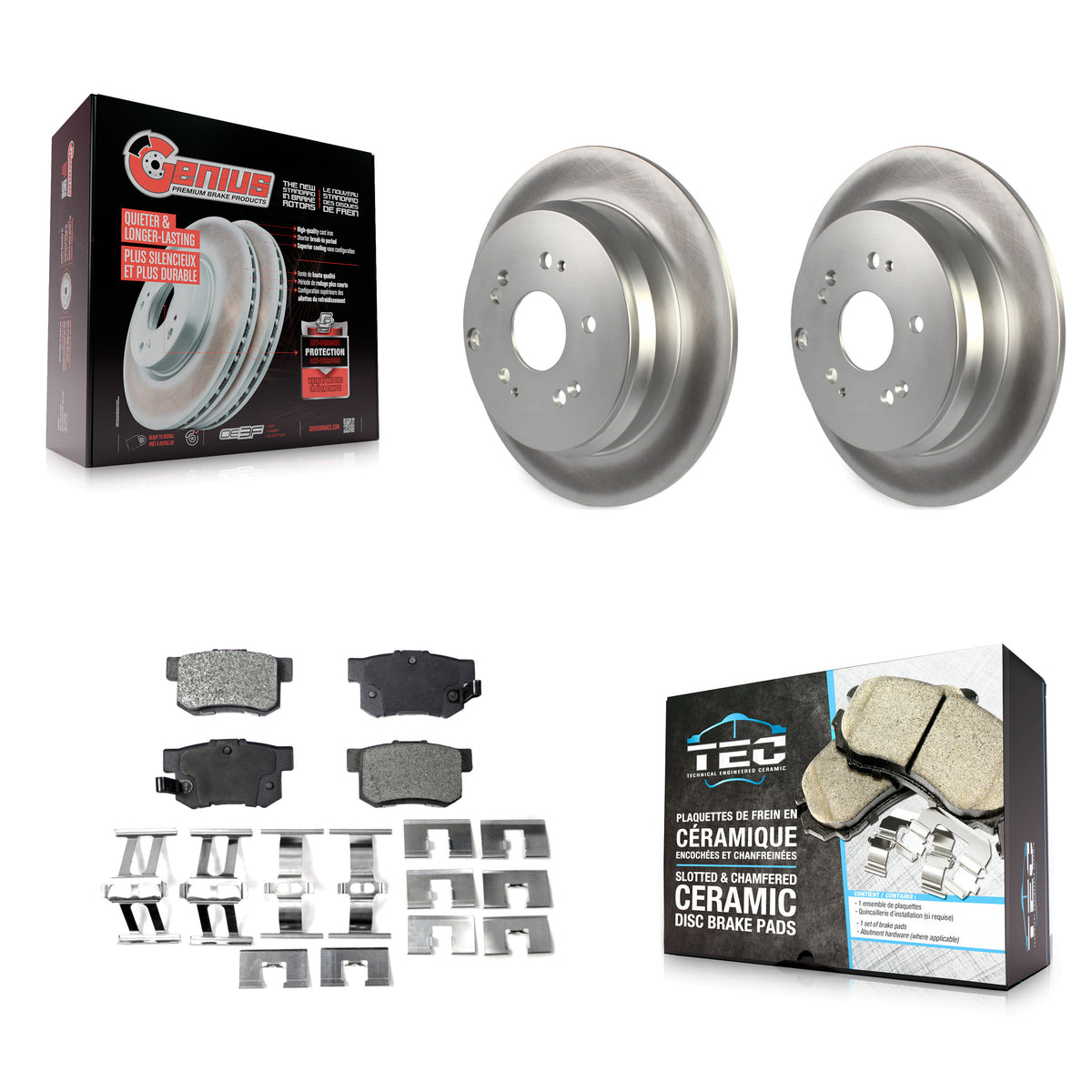 Rear Coated Disc Brake Rotors And Ceramic Pads Kit For Acura RDX KGT-101502