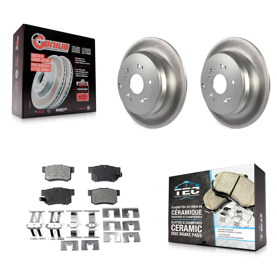 Rear Coated Disc Brake Rotors And Ceramic Pads Kit For Acura RDX KGT-101502
