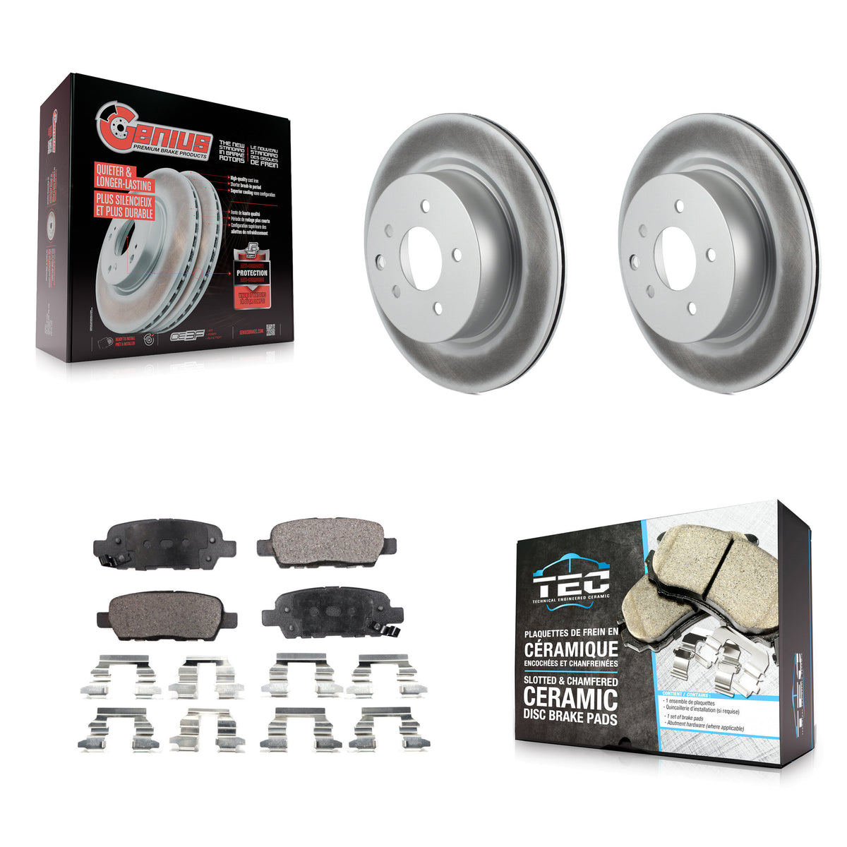 Rear Coated Brake Rotor Ceramic Pad Kit For INFINITI Nissan Maxima G37 QX50 EX35 370Z G35 KGT-101508