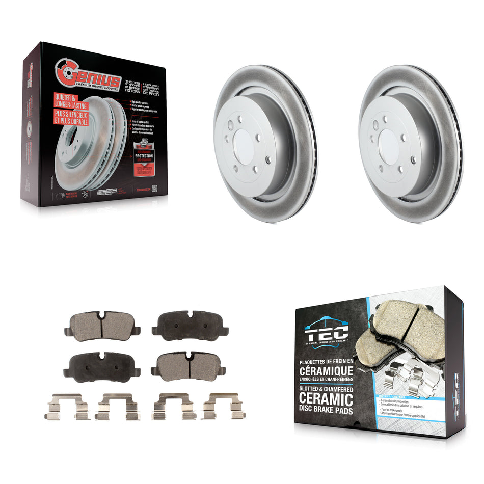 Rear Coated Disc Brake Rotors And Ceramic Pads Kit For Land Rover Range Sport LR4 LR3 KGT-101511