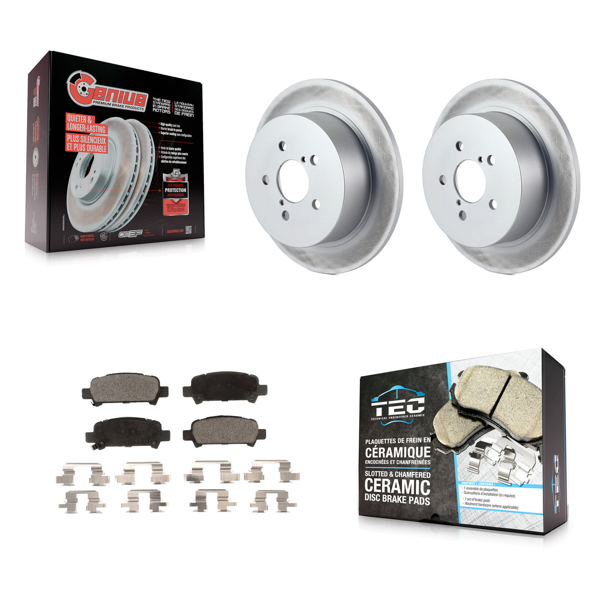 Rear Coat Brake Rotor Ceramic Pad Kit For 2008-2009 Subaru Legacy With 17" Factory Wheels KGT-101516