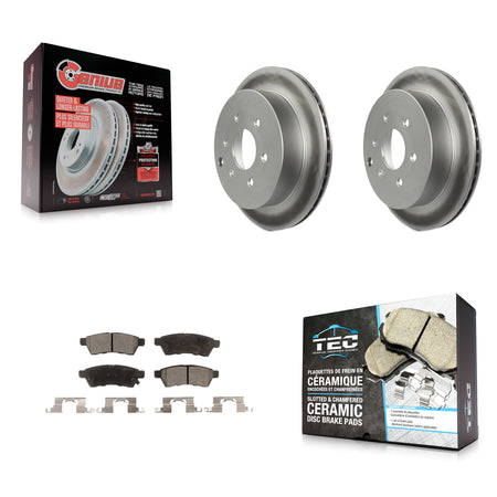 Rear Coated Disc Brake Rotors & Ceramic Pad Kit For Nissan Frontier Xterra Suzuki Equator KGT-101517