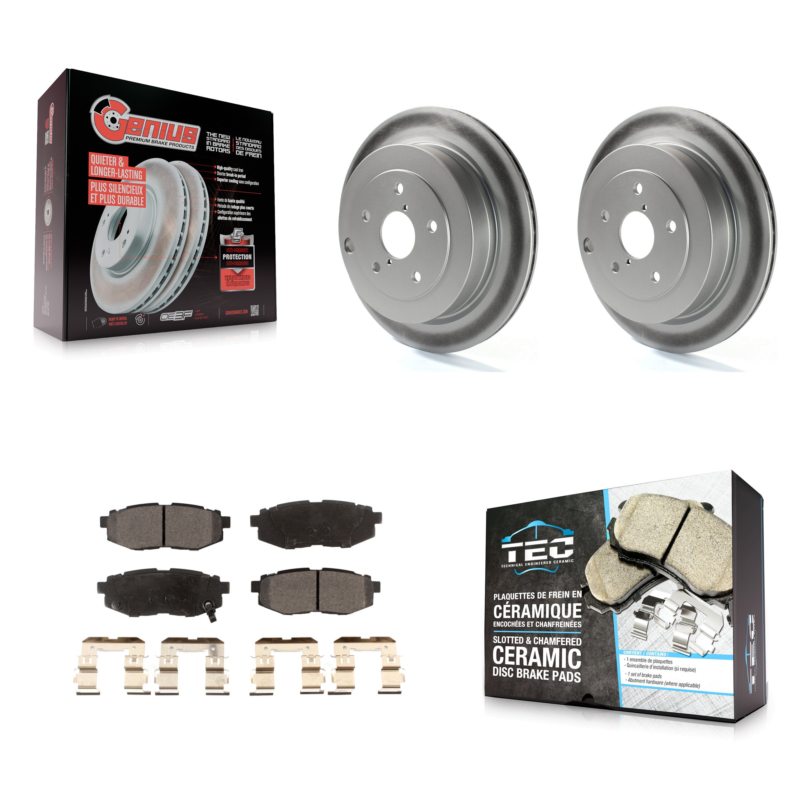 Rear Coated Disc Brake Rotors And Ceramic Pads Kit For Subaru Tribeca B9 KGT-101519