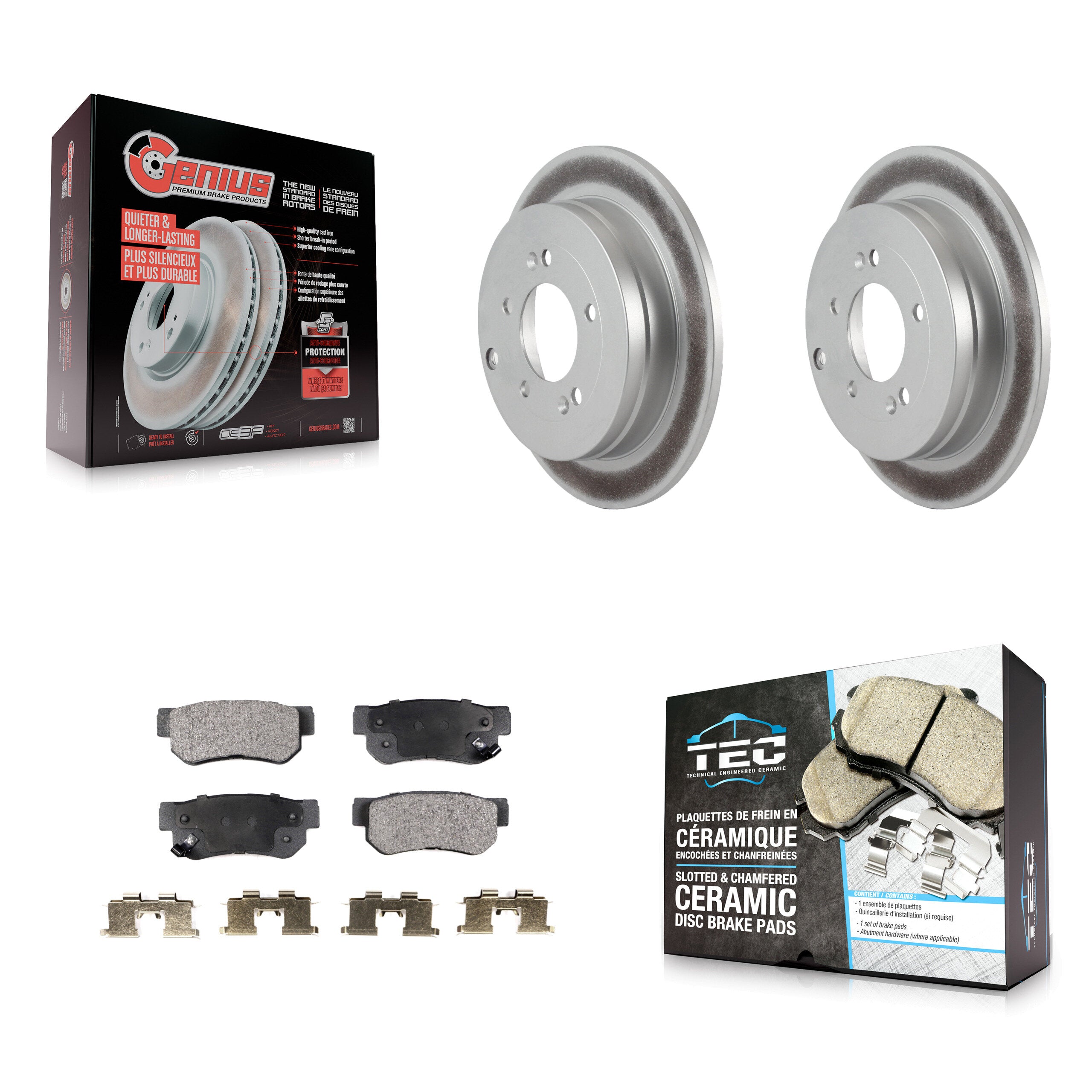 Rear Coated Disc Brake Rotors And Ceramic Pads Kit For Hyundai Azera KGT-101525