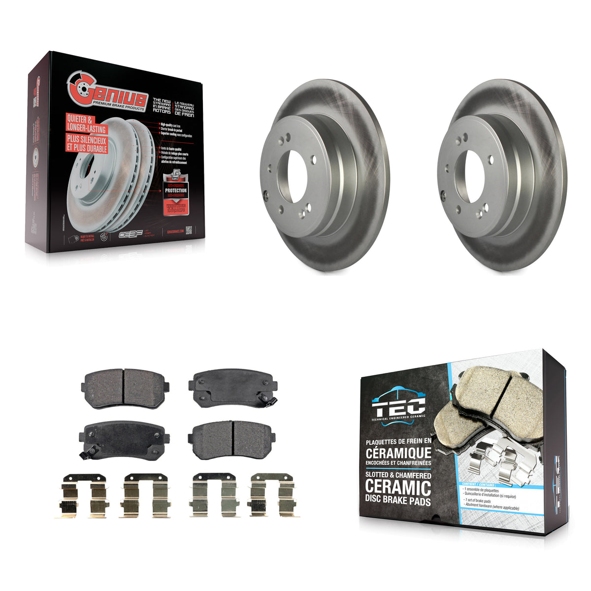 Rear Coated Disc Brake Rotors And Ceramic Pads Kit For Hyundai Tucson Sonata Kia Cadenza KGT-101527