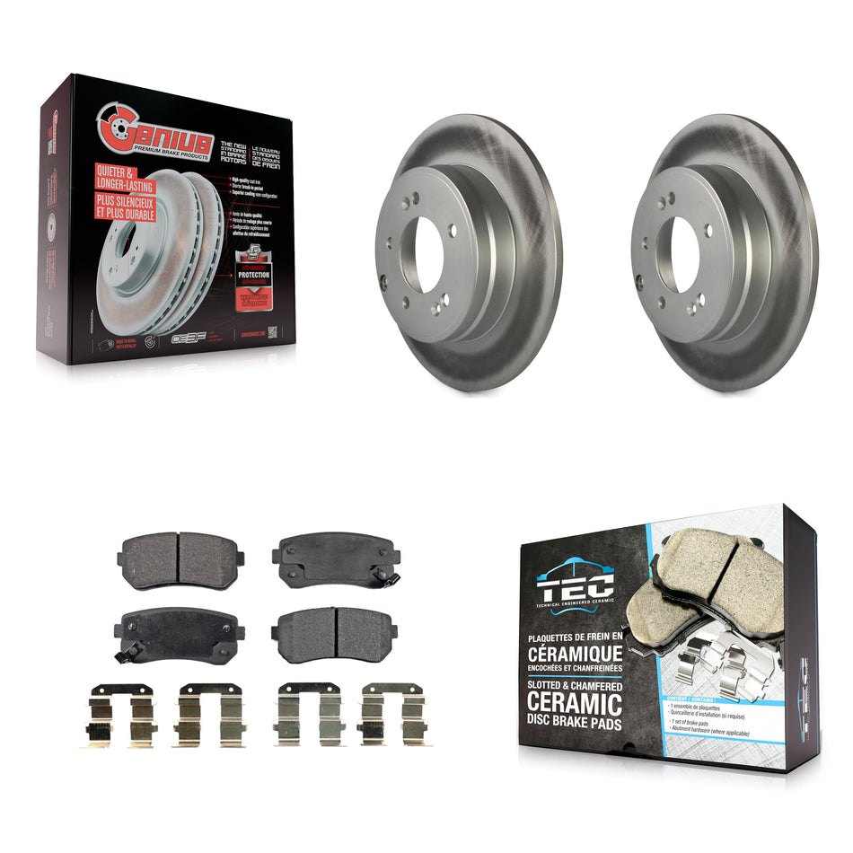 Rear Coated Disc Brake Rotors And Ceramic Pads Kit For Hyundai Tucson Sonata Kia Cadenza KGT-101527