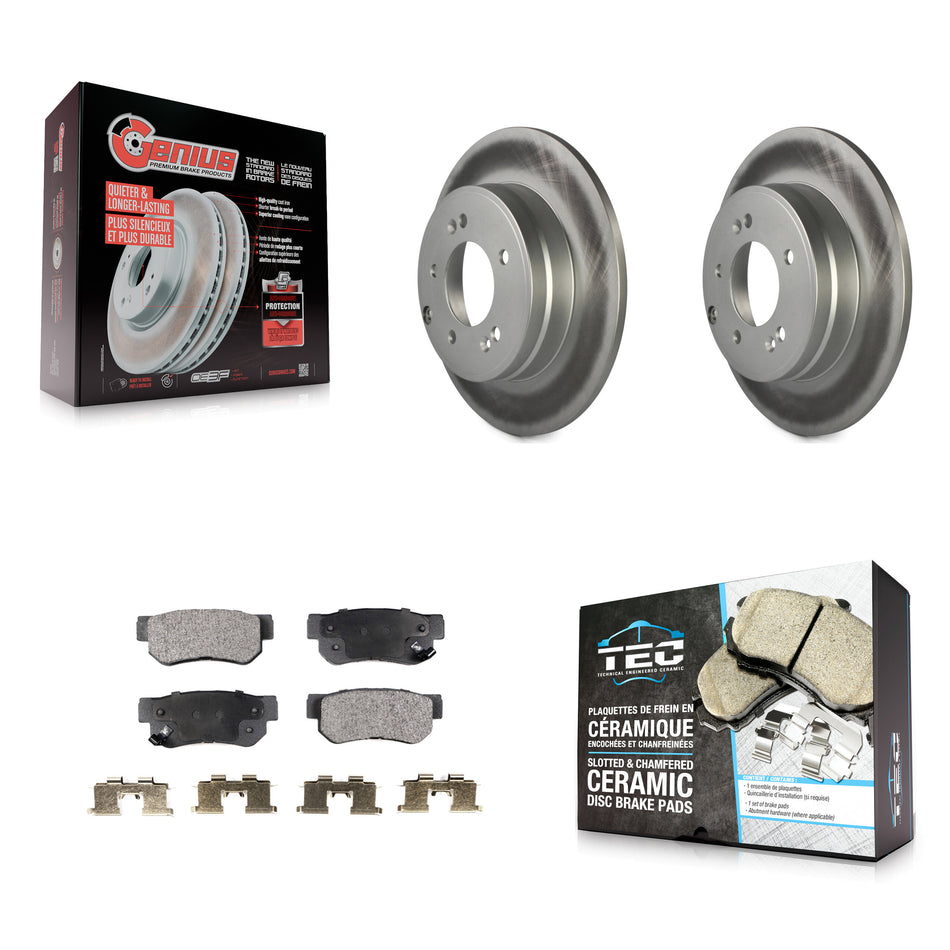 Rear Coated Disc Brake Rotors And Ceramic Pads Kit For Hyundai Sonata 3.3L KGT-101529