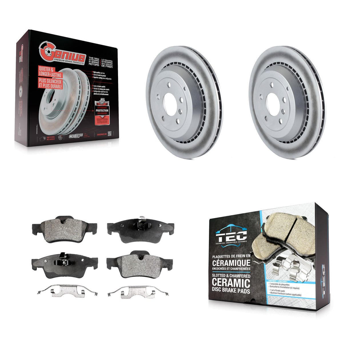Rear Coat Brake Rotor Ceramic Pad Kit For Mercedes-Benz ML350 GL350 R350 GL320 GL450 R320 KGT-101532