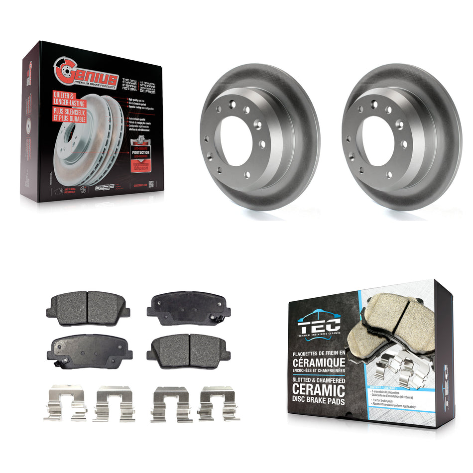Rear Coated Disc Brake Rotors And Ceramic Pads Kit For Kia Sedona Hyundai Entourage KGT-101536