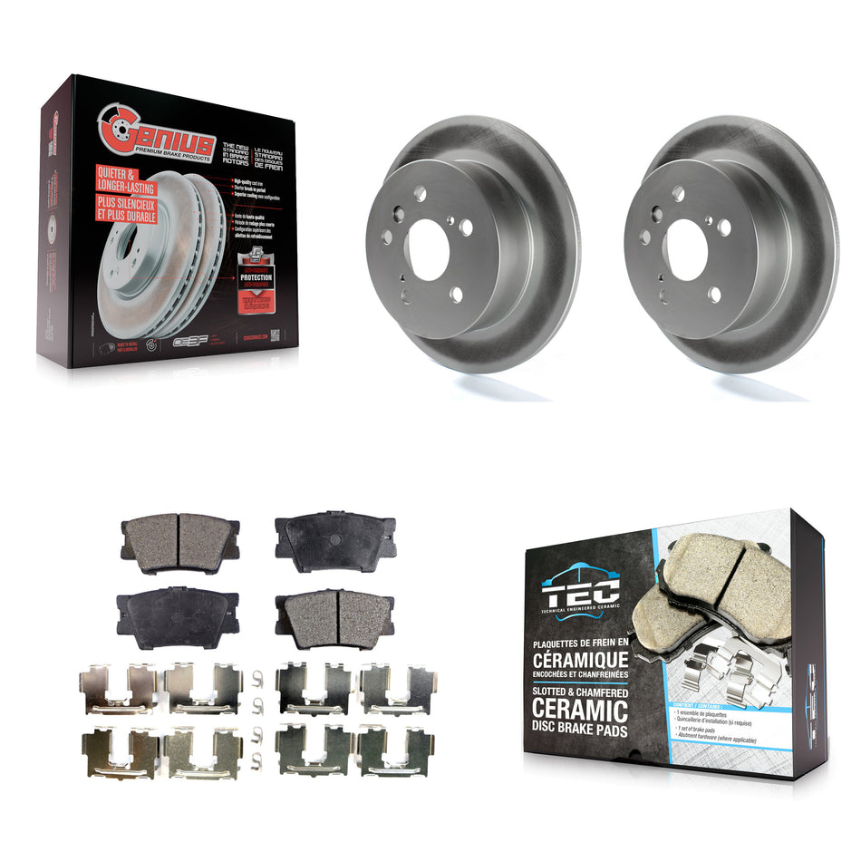 Rear Coated Disc Brake Rotors And Ceramic Pads Kit For Toyota Camry Lexus ES350 Avalon KGT-101538