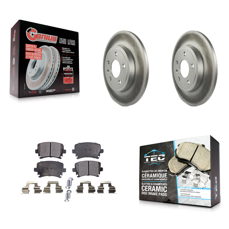 Rear Coated Disc Brake Rotors And Ceramic Pads Kit For Audi A4 Quattro KGT-101539