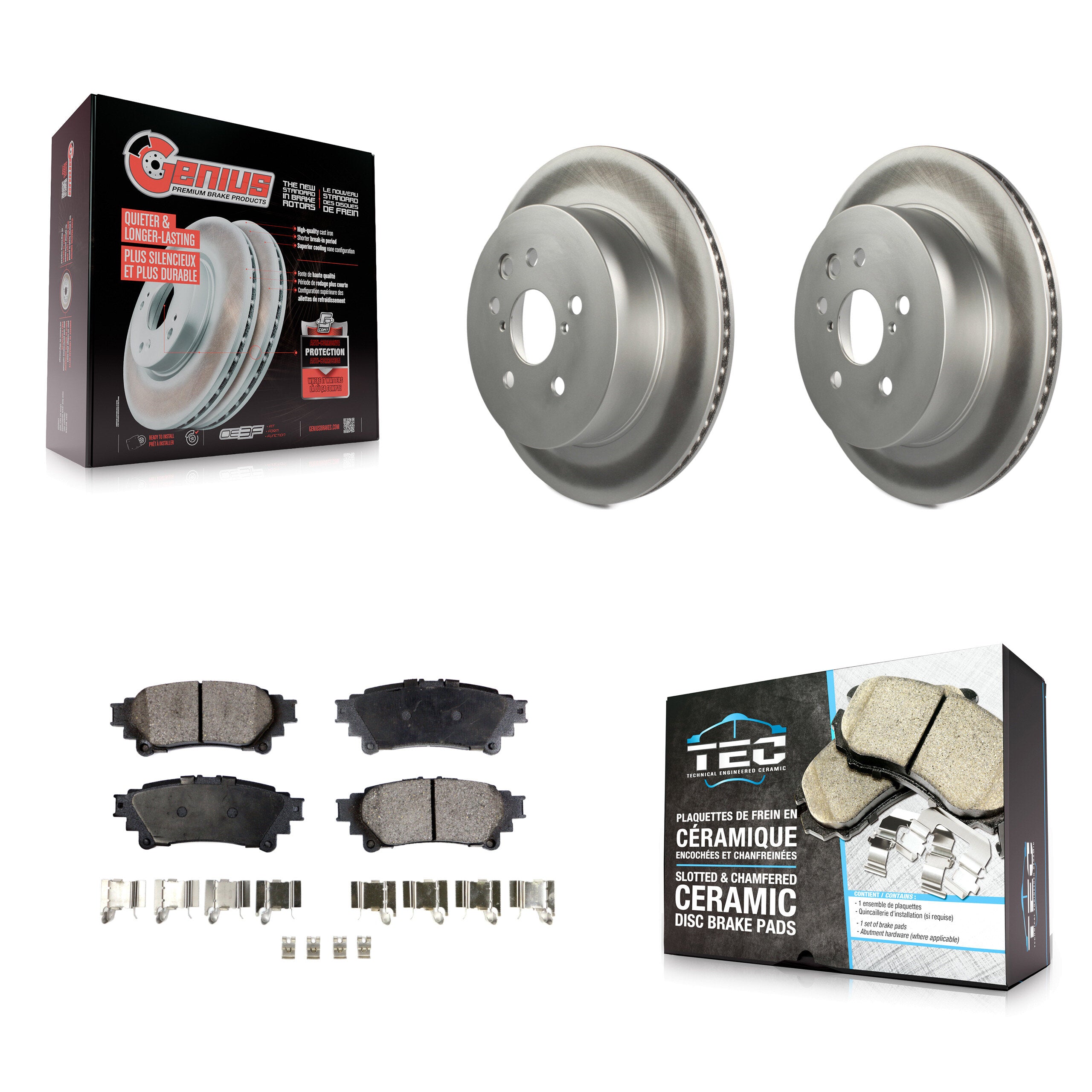 Rear Coated Disc Brake Rotors And Ceramic Pads Kit For Lexus IS350 IS250 KGT-101547