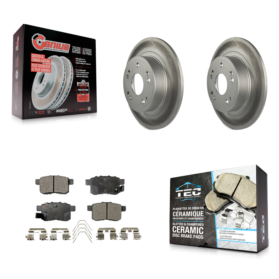 Rear Coated Disc Brake Rotors And Ceramic Pads Kit For Honda Accord Acura TSX KGT-101562