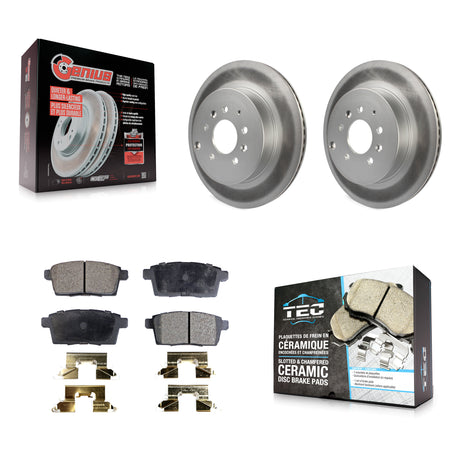 Rear Coated Disc Brake Rotors And Ceramic Pads Kit For 2007-2015 Mazda CX-9 KGT-101564