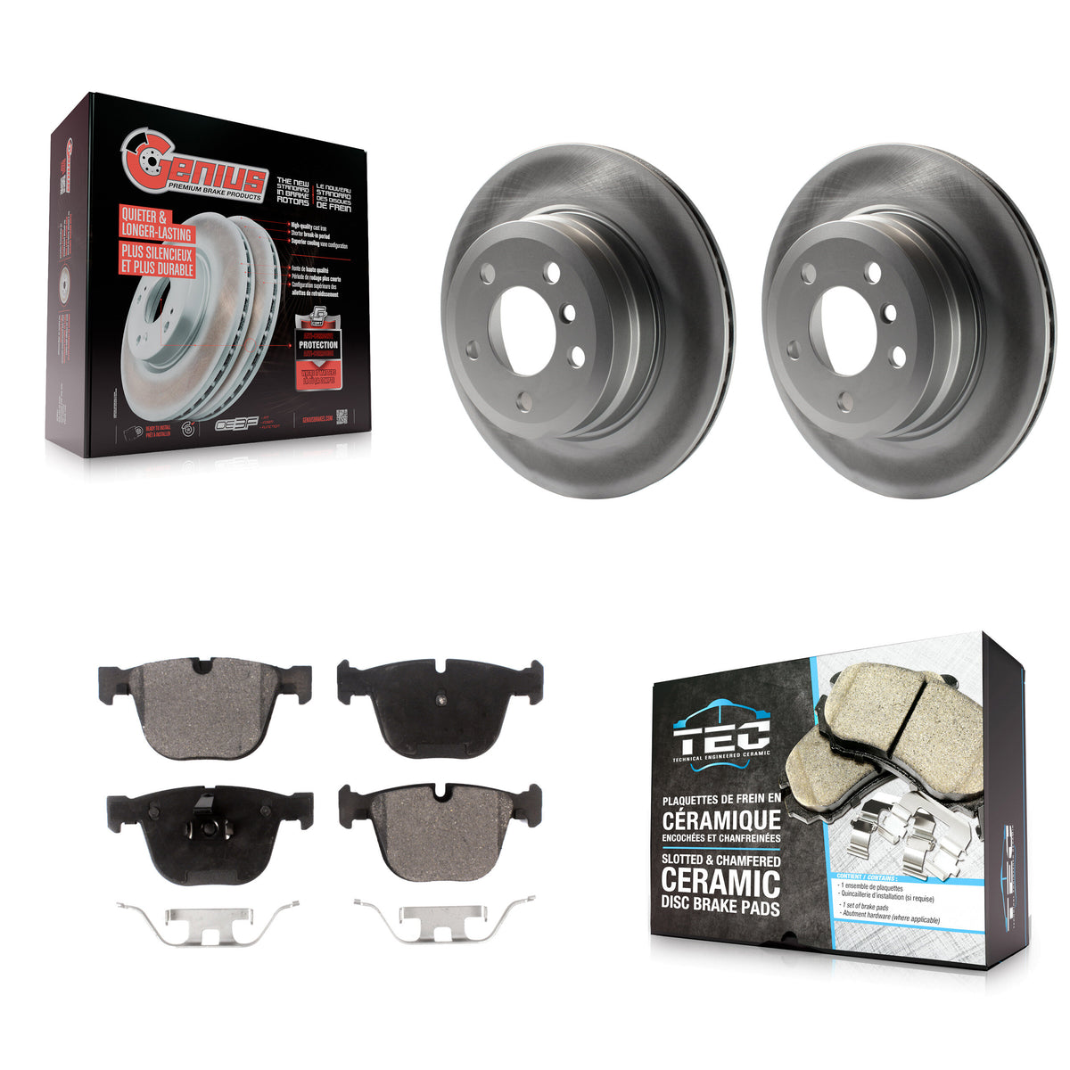 Rear Coated Disc Brake Rotors And Ceramic Pads Kit For 2009 BMW X6 xDrive35i From 10 08 KGT-101567