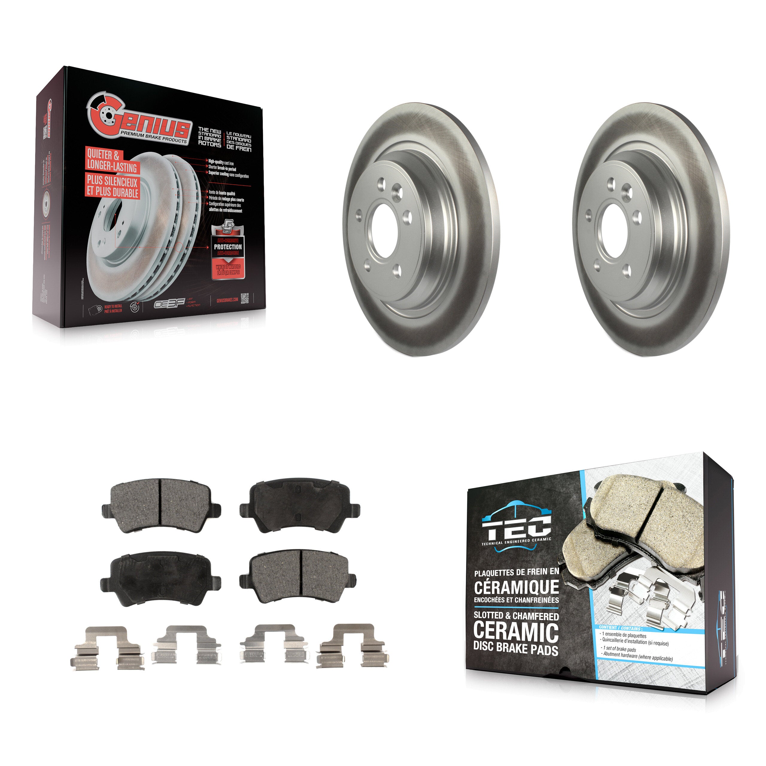 Rear Coated Disc Brake Rotor Ceramic Pad Kit For Volvo XC70 S60 V60 S80 Cross Country V70 KGT-101573