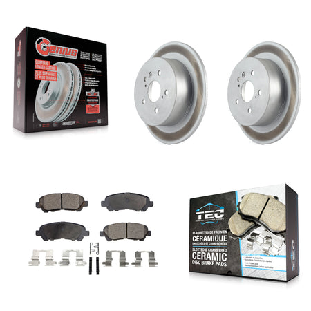 Rear Coated Disc Brake Rotors And Ceramic Pads Kit For 2008-2013 Toyota Highlander KGT-101577