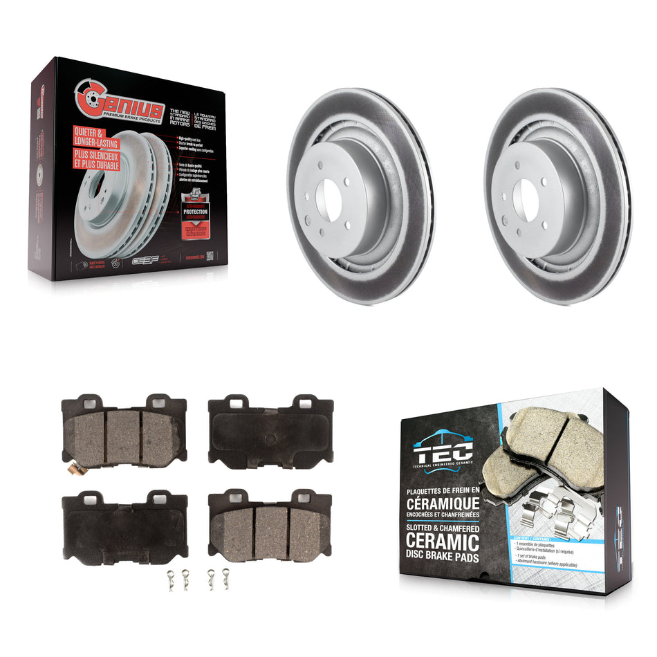 Rear Coated Disc Brake Rotors And Ceramic Pads Kit For INFINITI G37 Nissan 370Z Q60 KGT-101584