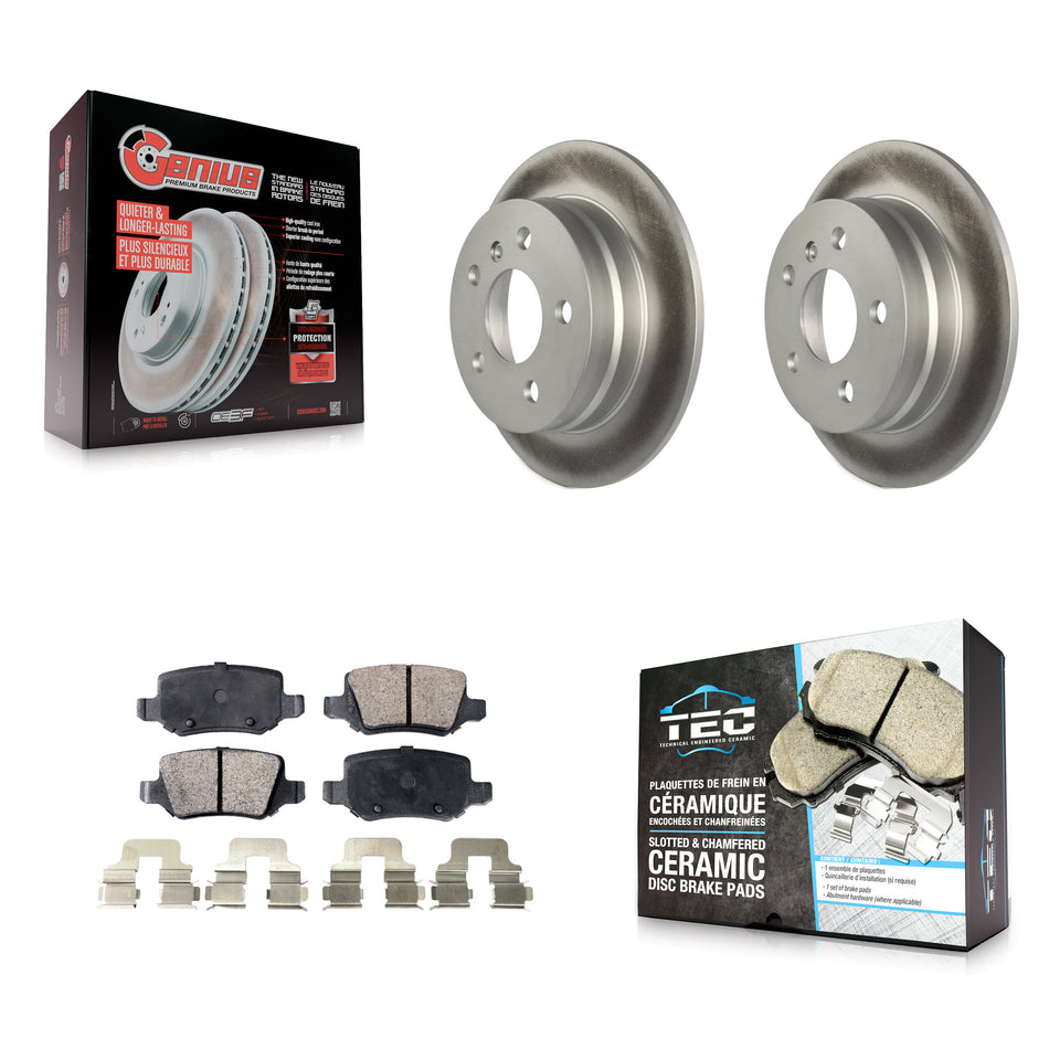 Rear Coated Disc Brake Rotors And Ceramic Pads Kit For 2006-2011 Mercedes-Benz B200 KGT-101586