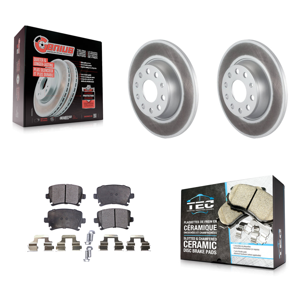 Rear Coat Brake Rotor Ceramic Pad Kit For Volkswagen Jetta GTI Passat Eos Audi A3 Quattro KGT-101588