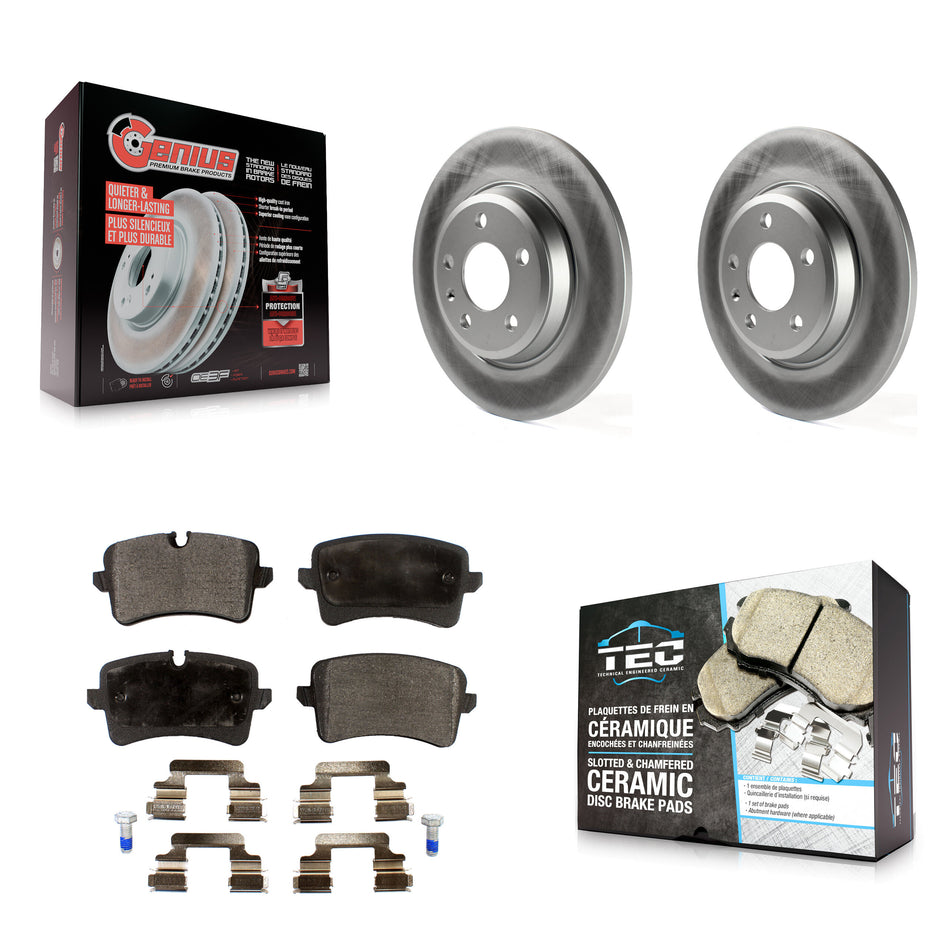 Rear Coated Disc Brake Rotors And Ceramic Pads Kit For Audi A7 Quattro A6 KGT-101591