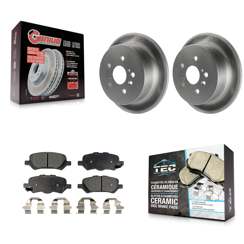 Rear Coated Disc Brake Rotors And Ceramic Pads Kit For 2009-2016 Toyota Venza KGT-101595