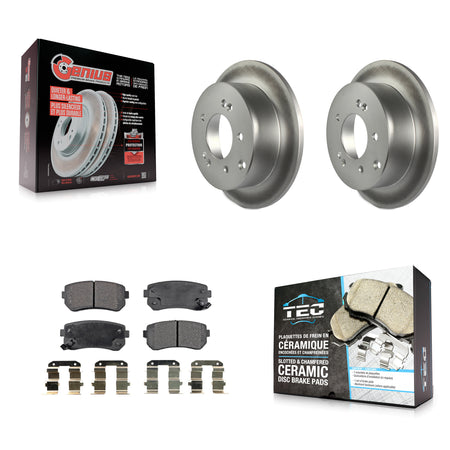 Rear Coated Disc Brake Rotors And Ceramic Pads Kit For Kia Forte Koup Forte5 KGT-101599