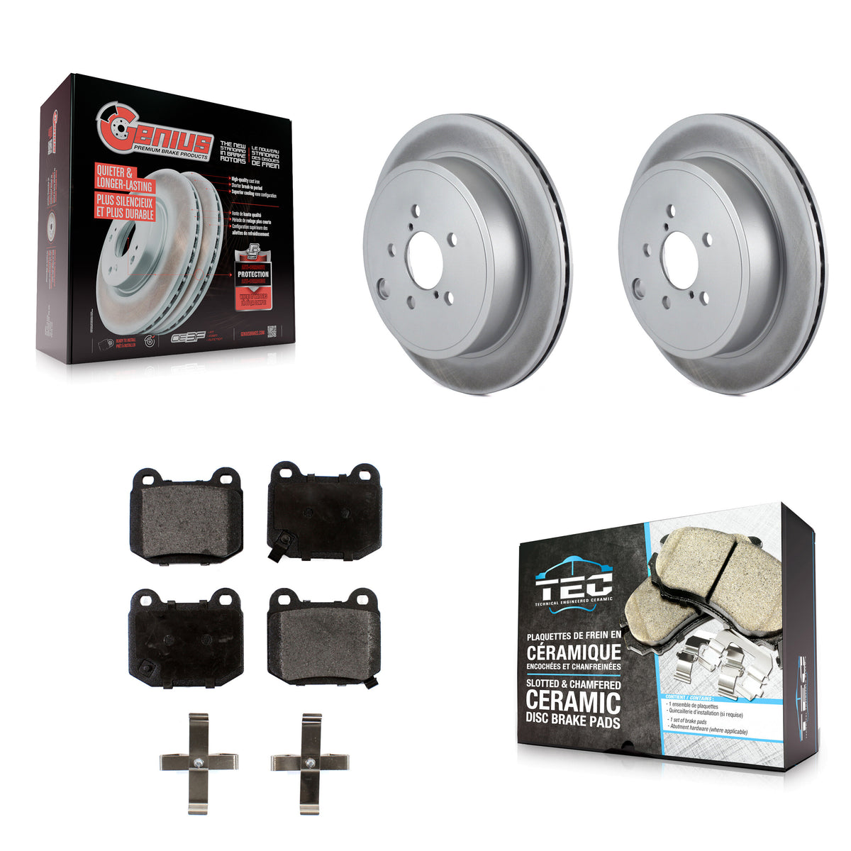 Rear Coat Disc Brake Rotor Ceramic Pad Kit For Subaru BRZ Toyota 86 Without Brembo Brakes KGT-101609