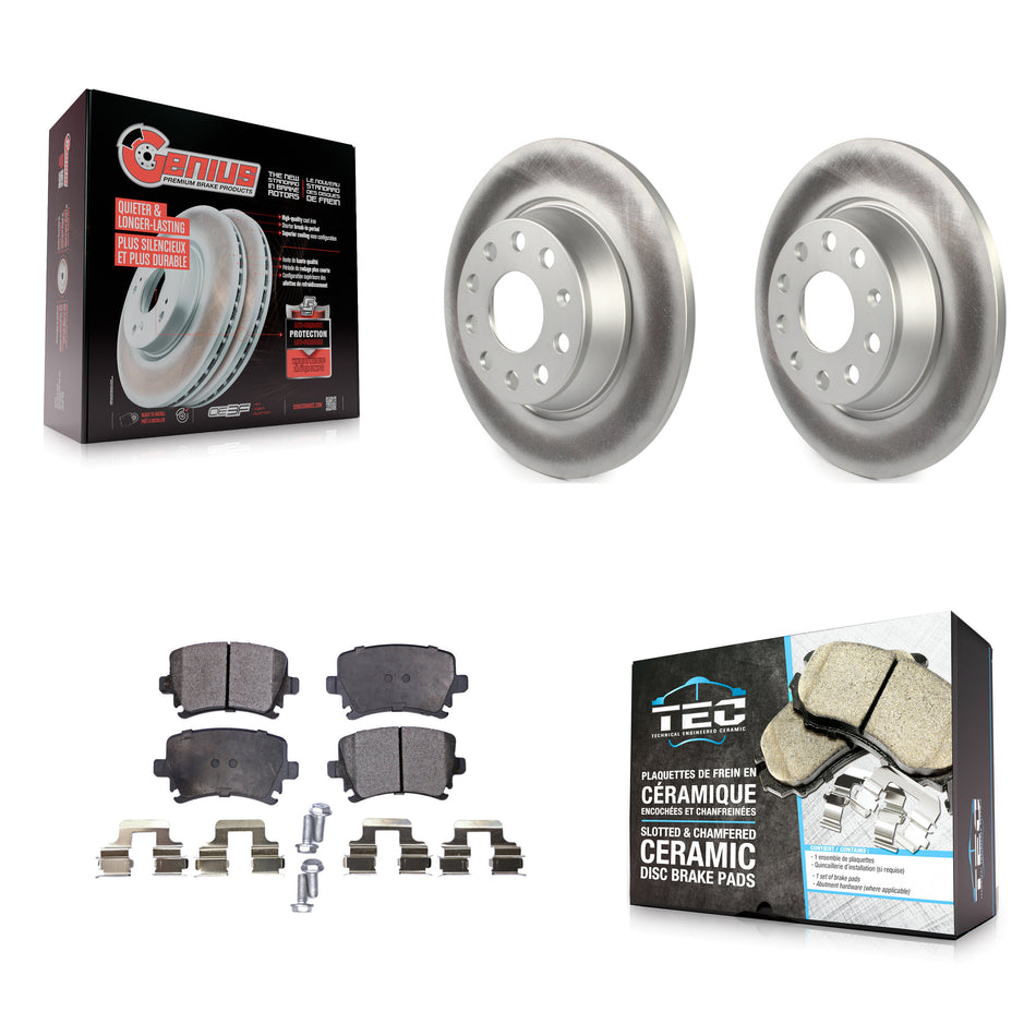 Rear Coat Brake Rotors Ceramic Pad Kit For Volkswagen Tiguan CC Jetta Audi Q3 Quattro GTI KGT-101610