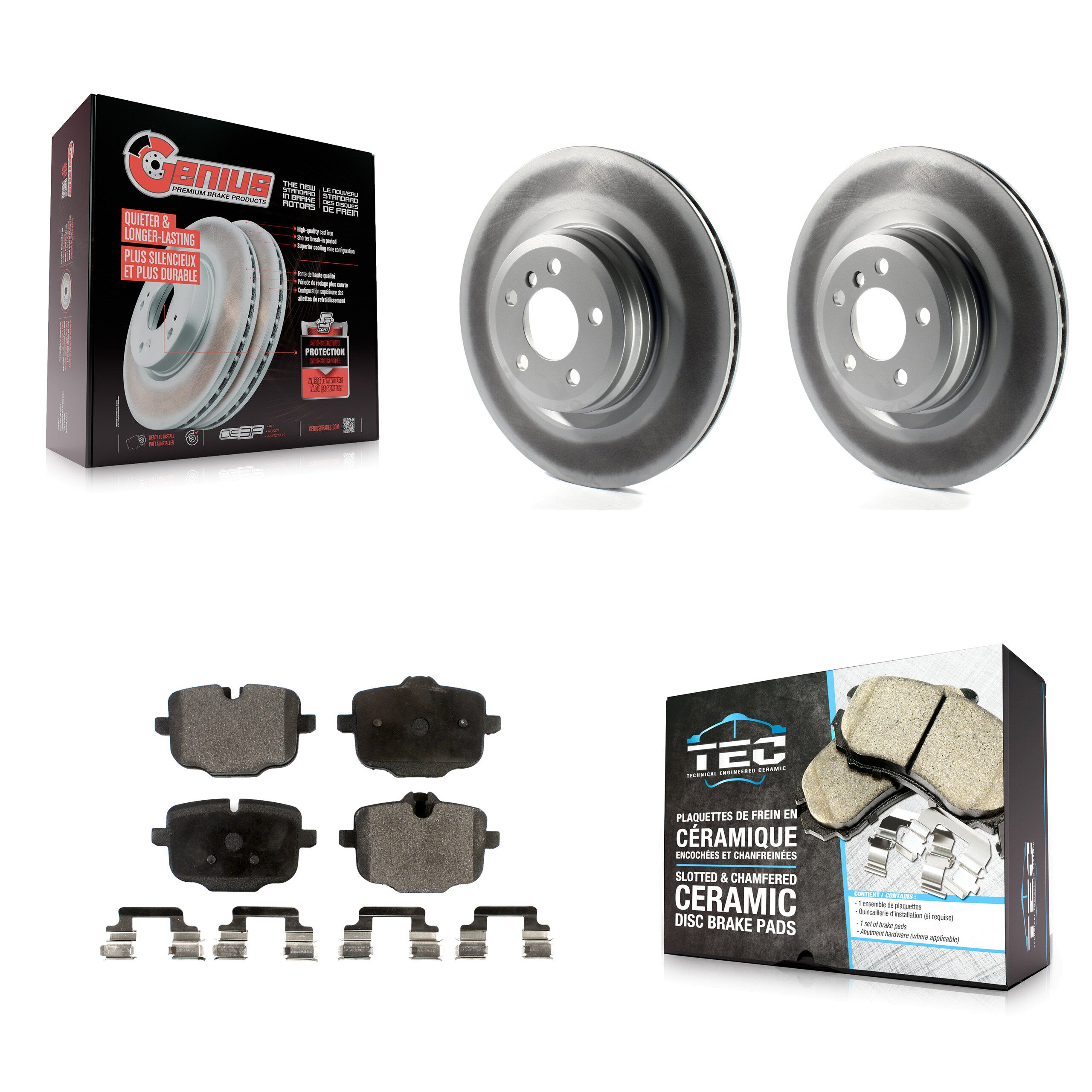 Rear Coat Disc Brake Rotors Ceramic Pad Kit For 2016-2019 BMW Alpina B6 xDrive Gran Coupe KGT-101614