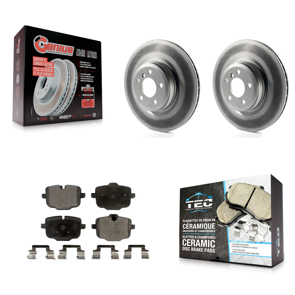 Rear Coat Disc Brake Rotors Ceramic Pad Kit For 2016-2019 BMW Alpina B6 xDrive Gran Coupe KGT-101614