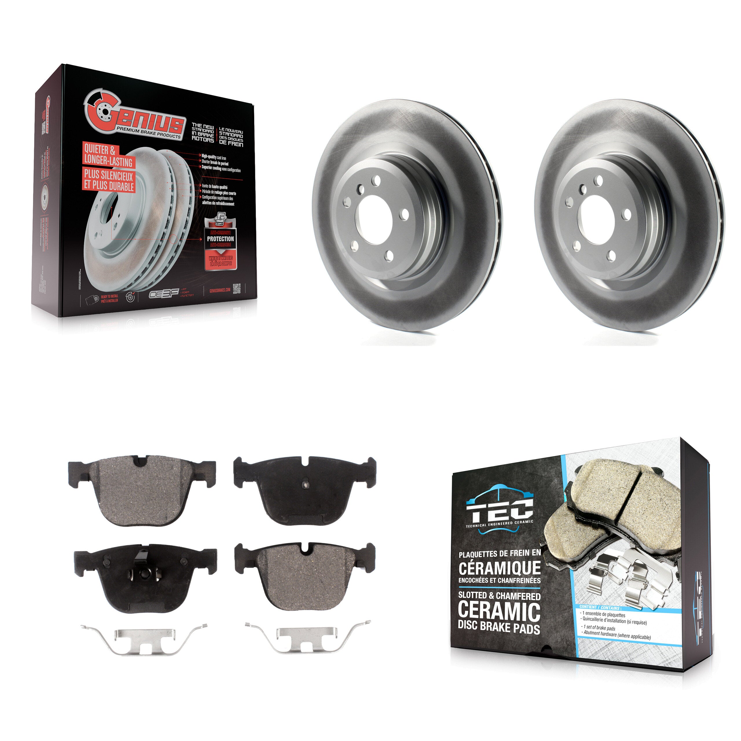 Rear Coat Brake Rotor Ceramic Pad Kit For BMW 750i xDrive 750Li 550i GT Alpina B7 760Li 7 KGT-101615