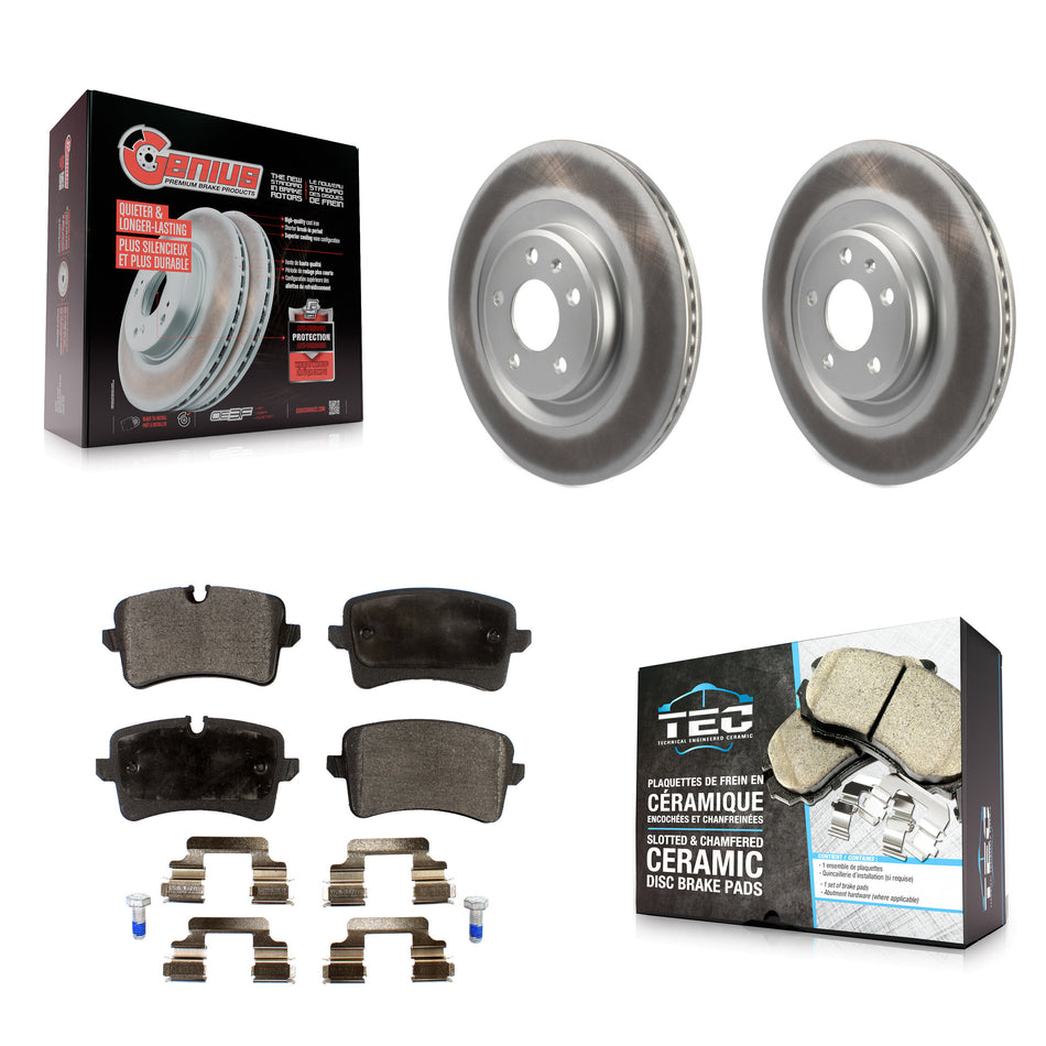Rear Coated Disc Brake Rotors And Ceramic Pad Kit For Audi Porsche Macan A6 Quattro A7 A8 KGT-101623