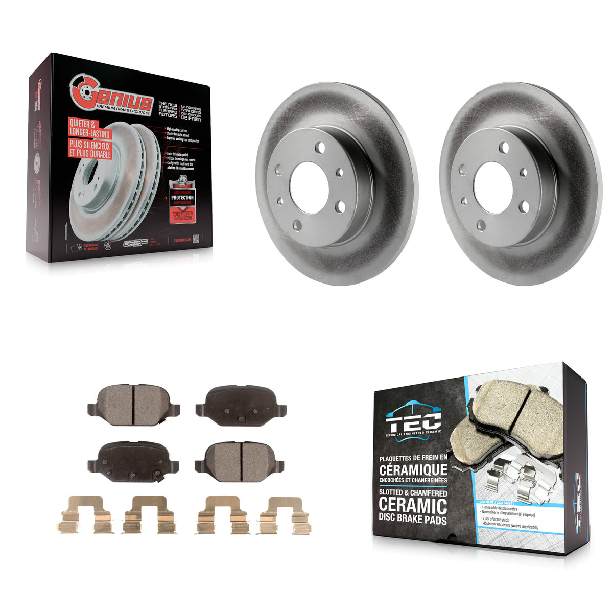Rear Coated Disc Brake Rotors And Ceramic Pads Kit For Fiat 500 KGT-101629
