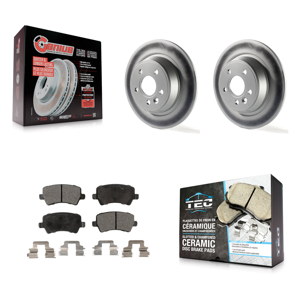 Rear Coated Disc Brake Rotors And Ceramic Pads Kit For 2012-2015 Land Rover Range Evoque KGT-101632