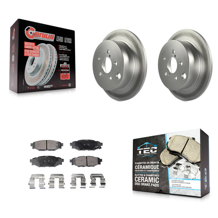 Rear Coated Disc Brake Rotor And Ceramic Pad Kit For Subaru Crosstrek Impreza Forester XV KGT-101636