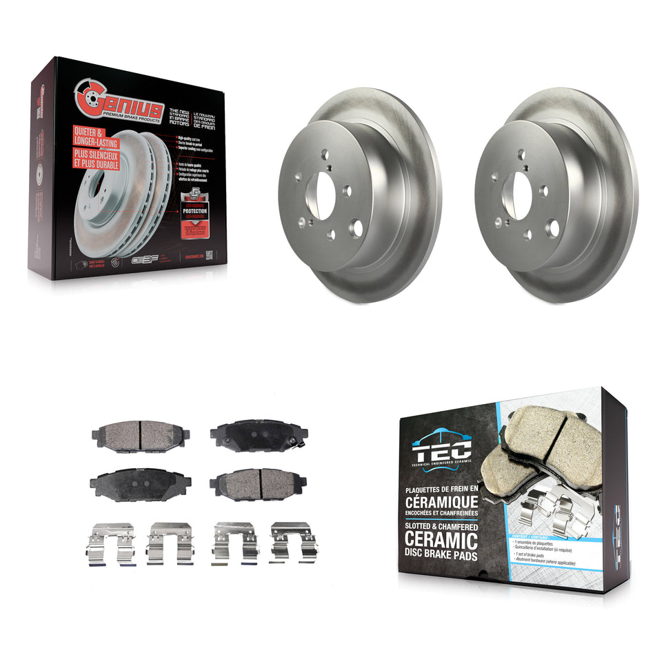 Rear Coated Disc Brake Rotor And Ceramic Pad Kit For Subaru Crosstrek Impreza Forester XV KGT-101636