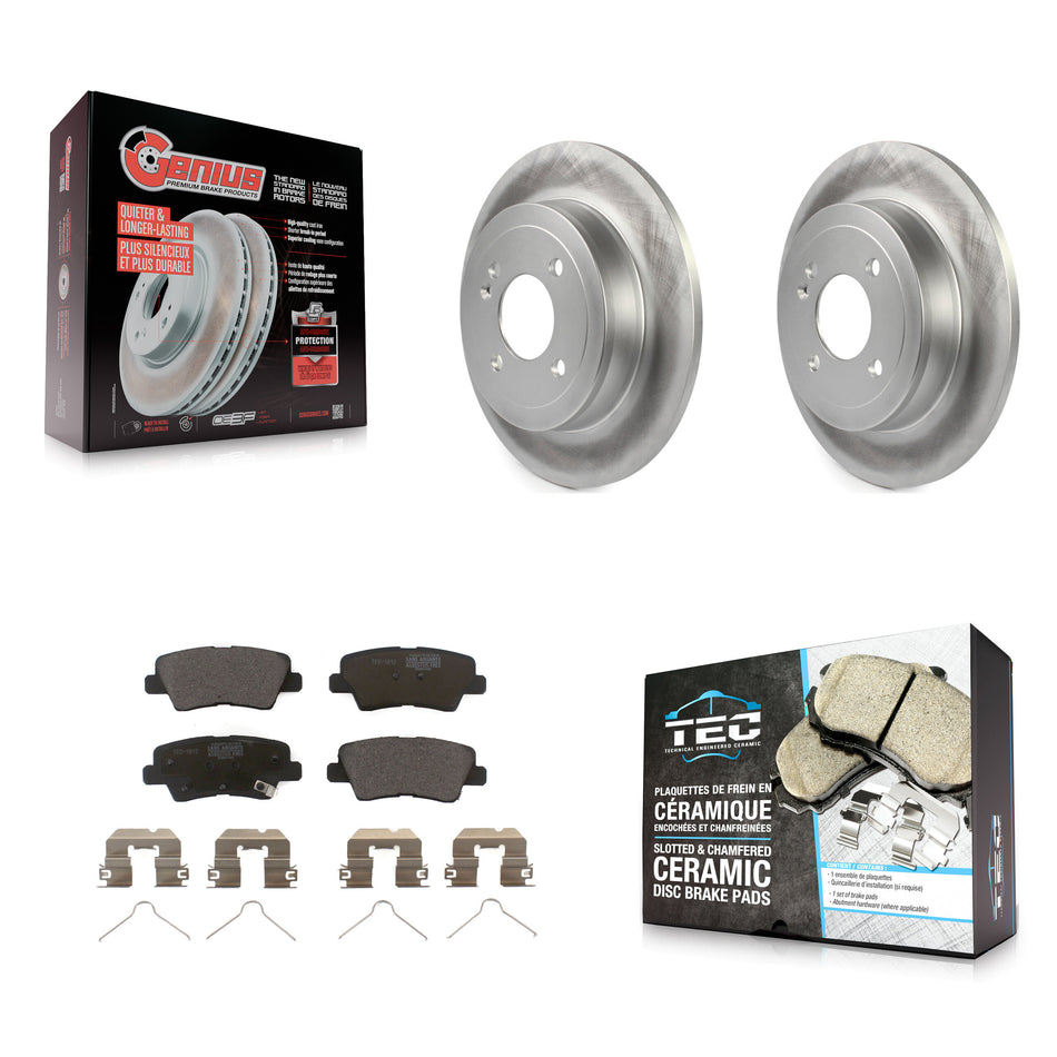 Rear Coated Disc Brake Rotors And Ceramic Pads Kit For Kia Rio Hyundai Accent KGT-101641