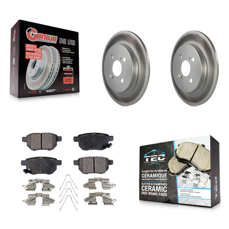 Rear Coated Disc Brake Rotors And Ceramic Pads Kit For 2012-2018 Toyota Yaris KGT-101643