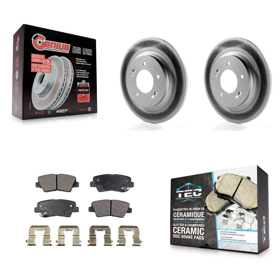 Rear Coated Disc Brake Rotors And Ceramic Pads Kit For Hyundai Sonata Azera KGT-101647
