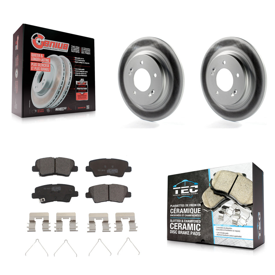 Rear Coat Brake Rotors Ceramic Pad Kit For Hyundai Kia Sonata Elantra GT Forte5 Optima EV KGT-101649