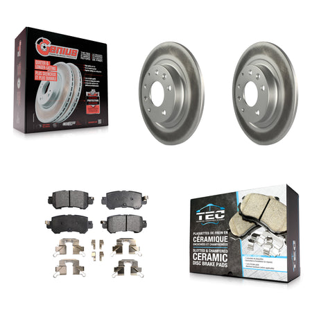 Rear Coated Disc Brake Rotors And Ceramic Pads Kit For 2016-2018 Mazda CX-3 KGT-101669