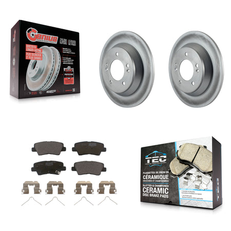 Rear Coated Brake Rotor Ceramic Pad Kit For 2014-2017 Kia Rondo With Manual Parking KGT-101679