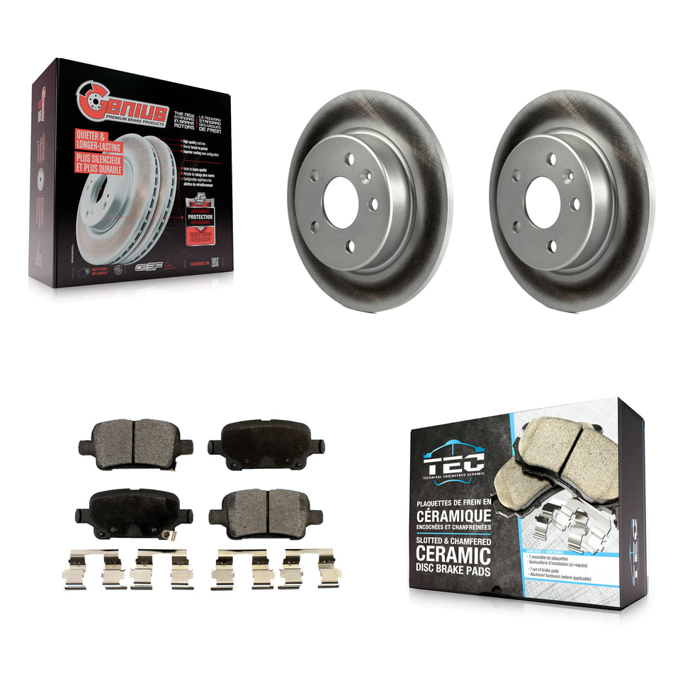 Rear Coated Disc Brake Rotors And Ceramic Pads Kit For Chevrolet Cruze Bolt EV Volt EUV KGT-101686