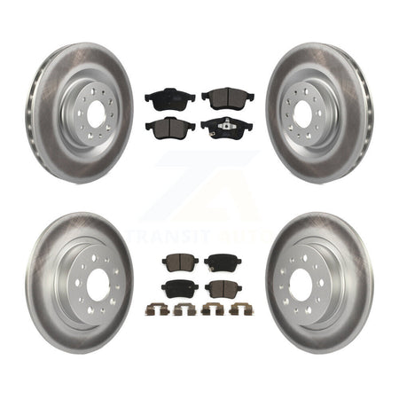 Front Rear Coated Disc Brake Rotors And Ceramic Pads Kit For 2014-2020 Fiat 500L KGT-101765