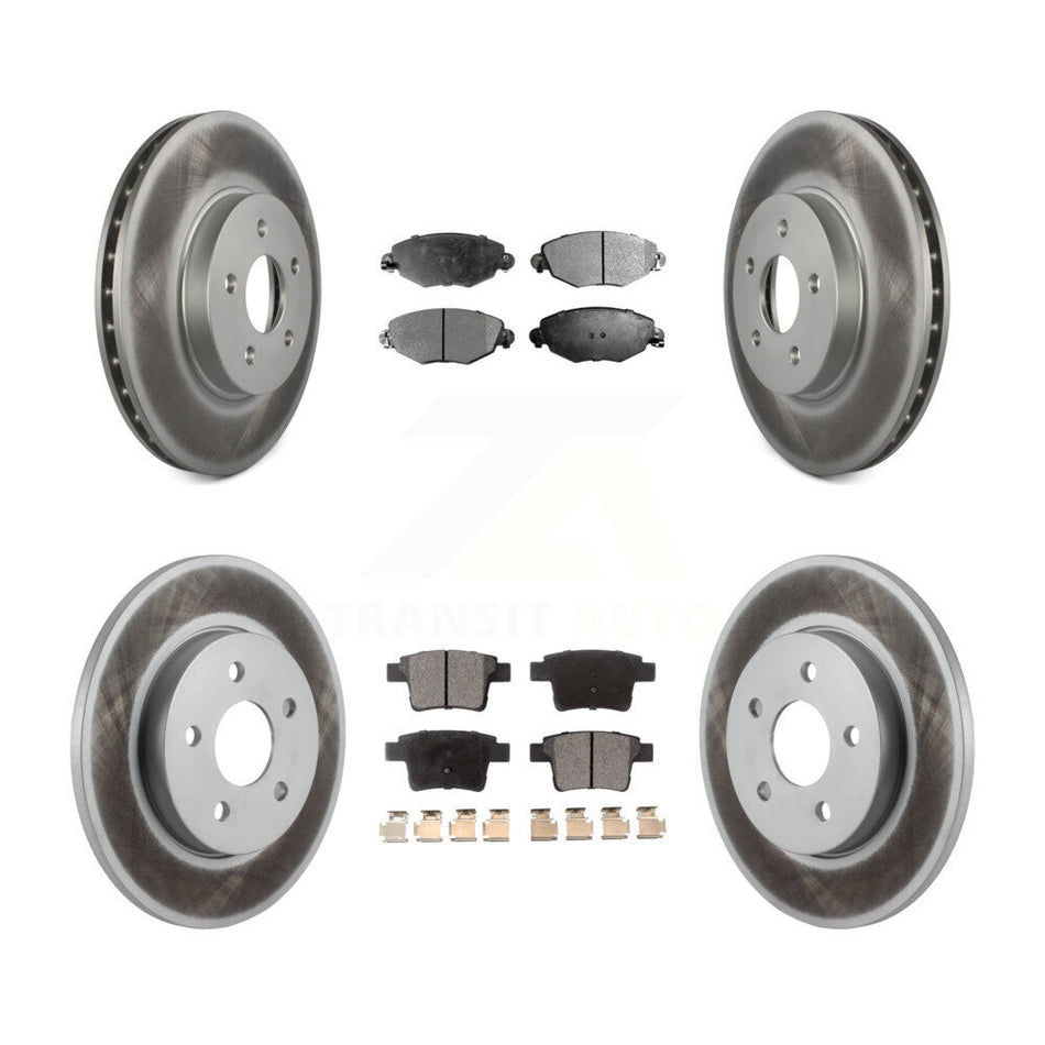 Front Rear Coated Disc Brake Rotors And Ceramic Pads Kit For Jaguar X-Type KGT-101766