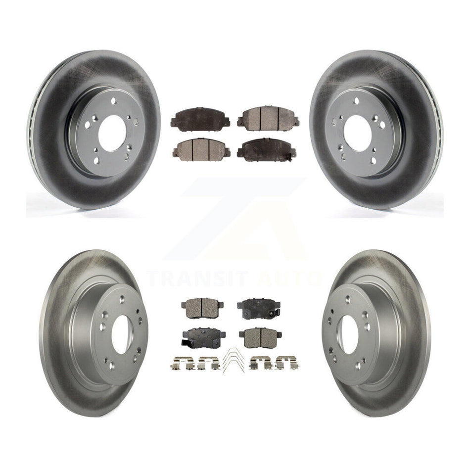 Front Rear Coated Disc Brake Rotors And Ceramic Pads Kit For Honda Accord KGT-101770