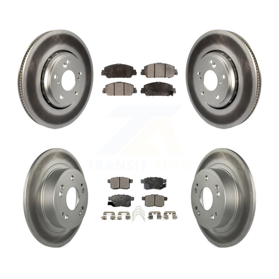 Front Rear Coated Disc Brake Rotors And Ceramic Pads Kit For Honda Accord KGT-101771